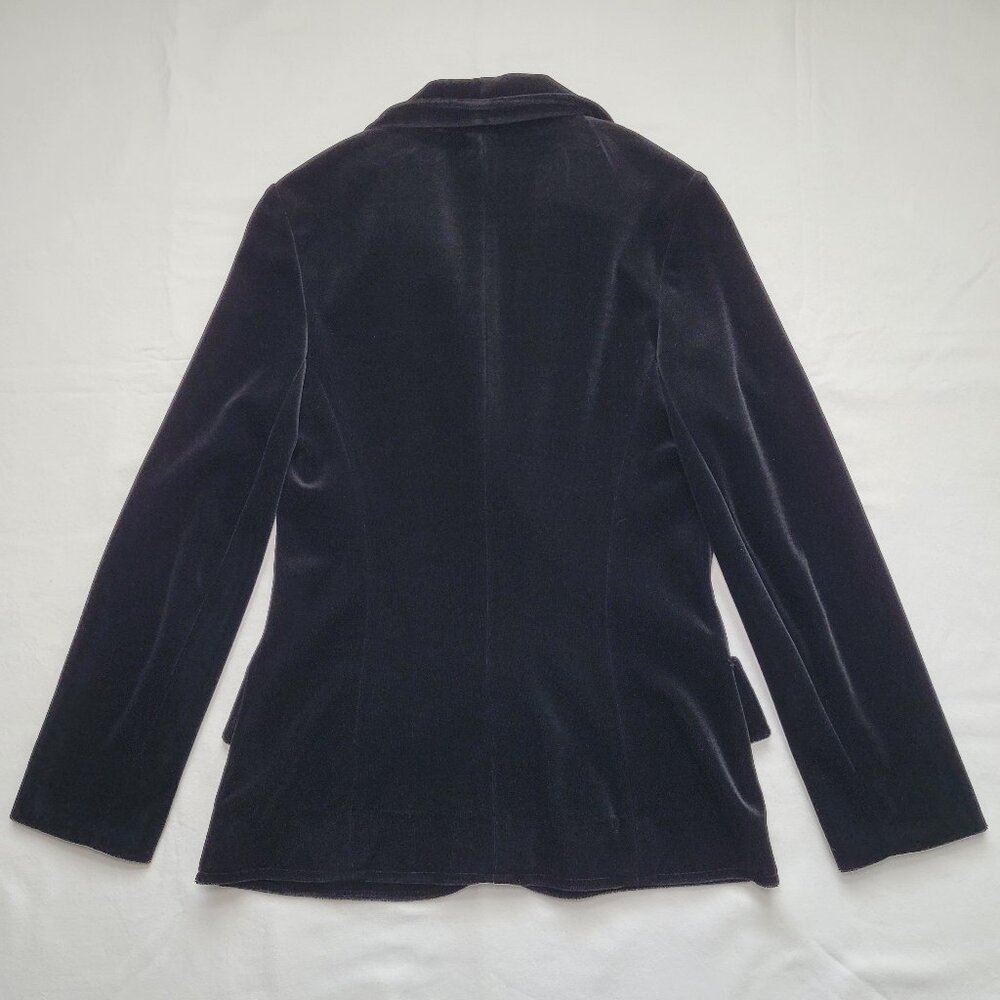 Butte Knit Vintage Black Velvet Blazer Jacket Womens 80s Retro Old Money - Picture 2 of 10